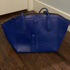 Bright blue JCrew leather purse